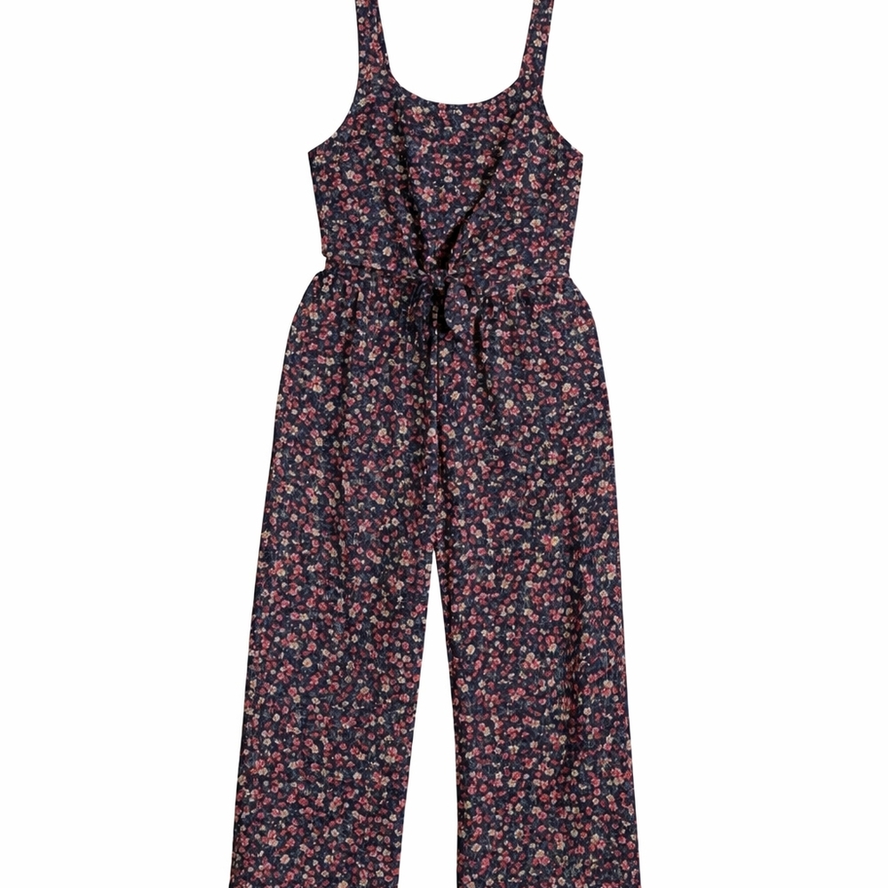 GIrls Floral Print Jumpsuit
